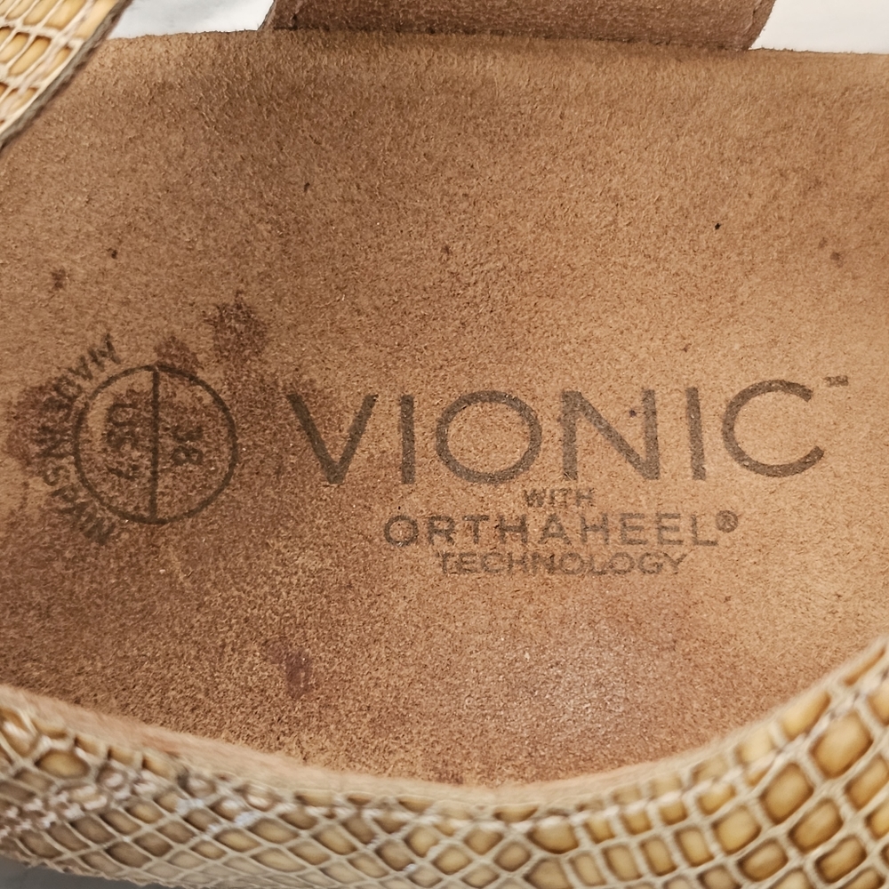 Vionic Valencia Reptile Print Adjustable Strappy Orthotic Comfort Sandal size 7 - Picture 5 of 9